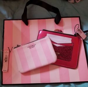 *NWT* 2 Victoria's Secret Card Zip Pouch Keychain